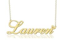 GR859C Custom Name Necklace Personalized for Women 18K Gold Plated Customized Nameplate Pendant Jewelry Gift for Christmas, Metal, No Gemstone