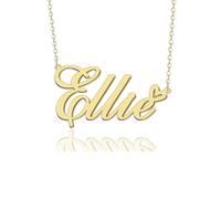 GR859C Custom Name Necklace Personalized for Women 18K Gold Plated Customized Nameplate Pendant Jewelry Gift for Christmas, Metal, No Gemstone