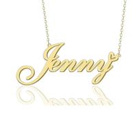 GR859C Custom Name Necklace Personalized for Women 18K Gold Plated Customized Nameplate Pendant Jewelry Gift for Christmas, Metal, No Gemstone