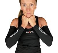 gr8ful® Arm Warmers for Runners | Men, Women & Teenagers | Lightweight, Anti-slip Compression Tubigrip Arm Sleeve for Driving, Running, Cycling and all Sports | UV protection (M, Black)