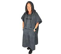 gr8ful® Chowel Changing Robe for Adults & Teenagers | Surf Bath Towel Poncho | Microfibre with Pockets & drawstring Hood | Fab for all Sports, Surfing, Beach, Holiday & Swim | Light & Quick Dry Grey