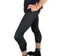 gr8ful® Mens Capri Leggings | Workout Indoor or Outdoor, ¾ cropped shorts pants | Running Tights Compression Base Layer | High Impact Athletic Activewear for Gym, Running, Football & Yoga (Black, XXL)