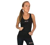 gr8ful® Running Vest for Women - Racer Back Exercise Training Racing Tops - Yoga Pilates Gym Workout Sleeveless Top - Jogging Tank Tee-shirt Quick Dry (Black, M)