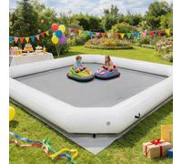 GR8FUN Commercial Airtight Inflatable Bumper Car Track - Premium PVC Sealed Air Racing Arena, Heavy-Duty Portable Go-Kart Race Track for Backyard Parties & Events(12.5ft/3.8m)