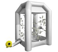 GR8FUN Inflatable Cash Cube Booth with 2 Blowers, Inflatable Money Grab Machine for Commercial Advertising & Event Promotion, Fast Inflation (Silver, 5.2x5.2x8.5FT)