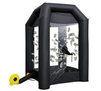 GR8FUN Inflatable Cash Cube Booth with 2 Blowers, Inflatable Money Grab Machine for Commercial Advertising & Event Promotion, Fast Inflation (Black, 5.2x5.2x8.5FT)