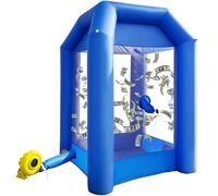 GR8FUN Inflatable Cash Cube Booth with 2 Blowers, Inflatable Money Grab Machine for Commercial Advertising & Event Promotion, Fast Inflation (Blue, 5.2x5.2x8.5FT)