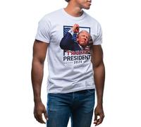 GR8Shop Donald Trump President 2024 Men's White T-Shirt Size XXL
