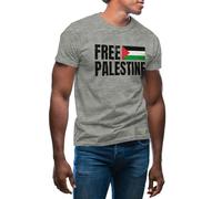 GR8Shop Free Palestine Fight Flag Men's Grey T-Shirt Size M