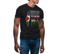 GR8Shop from The River Palestine Will Be Free Men's Black T-Shirt Size L