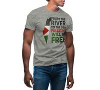 GR8Shop from The River Palestine Will Be Free Men's Grey T-Shirt Size 3XL