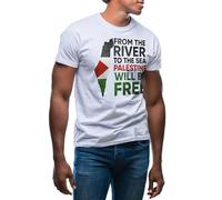 GR8Shop from The River Palestine Will Be Free Men's White T-Shirt Size M