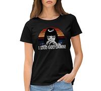 GR8Shop I Said God Damn Mia Walace Inspired Pulp Fiction Women's Black T-Shirt Size S