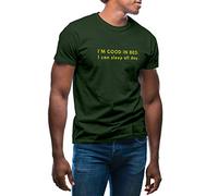 GR8Shop I'm Good in Bed I Can Sleep All Day Men's Military Green T-Shirt Size 3XL
