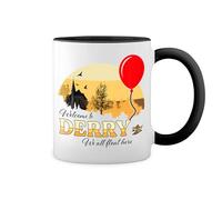 GR8Shop It Horror Movie Welcome to Derry Stephen King Inspired White Coffee Mug with Black Rim & Handle