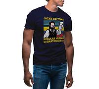 GR8Shop Jackie Daytona Human Bartender Vintage Men's Navy Blue T-Shirt Size L