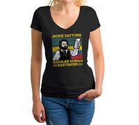 GR8Shop Jackie Daytona Human Bartender Vintage Women's V-Neck Black Shirt Size S