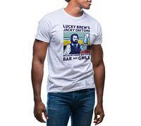 GR8Shop Lucky Jackie Daytona Human Bartender Vintage Men's White T-Shirt Size XXL