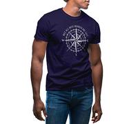 GR8Shop Not All Who Wander are Lost Men's Navy Blue T-Shirt Size XL