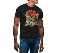 GR8Shop Retro Alligator Alcatraz Everglades Florida Men's Black T-Shirt Size XXL