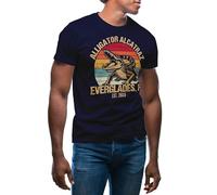 GR8Shop Retro Alligator Alcatraz Everglades Florida Men's Navy Blue T-Shirt Size XL
