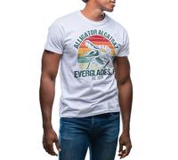 GR8Shop Retro Alligator Alcatraz Everglades Florida Men's White T-Shirt Size M