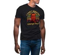 GR8Shop Retro I Can't Breath George Floyd Men's Black T-Shirt Size S