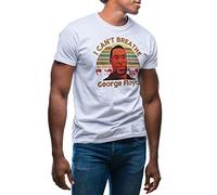 GR8Shop Retro I Can't Breath George Floyd Men's White T-Shirt Size M
