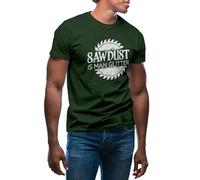 GR8Shop Sawdust is Man Glitter Black Trend Men's Military Green T-Shirt Size L