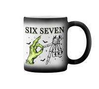 GR8Shop Six Seven Retro Bones and Grinch Style Black Magic Coffee Mug