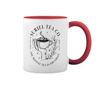 GR8Shop Suriel Tea Co Acotar Court of Thorns and Roses White Coffee Mug with Red Rim & Handle