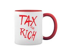 GR8Shop Tax The Rich Aoc White Coffee Mug with Red Rim & Handle