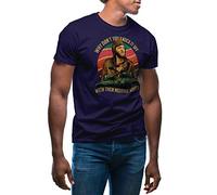 GR8Shop Why Don't You Knock It Off with Them Negative Waves Men's Navy Blue T-Shirt Size L