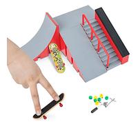 Gr8ware Finger Skateboard Ramp Set, Mini Skate Park Kit Ultimate Finger Skating Board Ramp Track with Tools Fingerboard Training Props Educational Toy Set for Kids Birthday Gift
