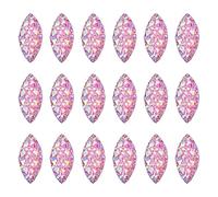 Graargpro 100PCS Flatback Non Hotfix Resin Rhinestones, 7x15mm Crystal AB Horse Eye Rhinestones for Bag Wedding Dress Shoes Clothes Making Accessories DIY Crafts