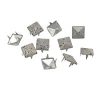 Graargpro 100PCS Four-Jaw Iron Rivets, 9mm Square Pyramid Studs for Clothes Leather DIY Craft Accessories,Brown Black Dots