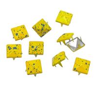 Graargpro 100PCS Four-Jaw Iron Rivets, 9mm Square Pyramid Studs for Clothes Leather DIY Craft Accessories,Yellow Blue Dots