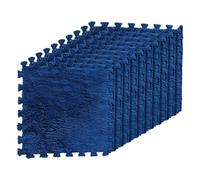 Graargpro 10PCS Soft Protective Interlocking Patchwork Mat, 11.81 x 11.81" Plush Puzzle Carpet for Home Floor Decoration, Dark Blue
