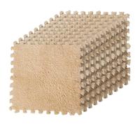 Graargpro 10PCS Soft Protective Interlocking Patchwork Mat, 11.81 x 11.81" Plush Puzzle Carpet for Home Floor Decoration, Camel