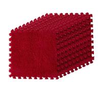 Graargpro 10PCS Soft Protective Interlocking Patchwork Mat, 11.81 x 11.81" Plush Puzzle Carpet for Home Floor Decoration, Red