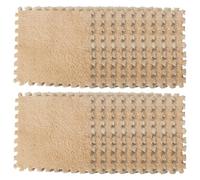 Graargpro 20PCS Soft Protective Interlocking Patchwork Mat, 11.81 x 11.81" Plush Puzzle Carpet for Home Floor Decoration, Camel