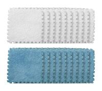 Graargpro 20PCS Soft Protective Interlocking Patchwork Mat, 11.81 x 11.81" Plush Puzzle Carpet for Home Floor Decoration, White-Blue