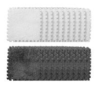 Graargpro 20PCS Soft Protective Interlocking Patchwork Mat, 11.81 x 11.81" Plush Puzzle Carpet for Home Floor Decoration, White-Gray