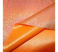 Graargpro Glitter Polyester Decorative Cloth, 157.48"x59" Sparkling Stretch Fabric for Wedding Party Background Clothing DIY Art Craft, Orange