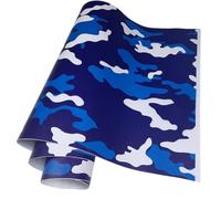 Graargpro Self-Adhesive Bubble Free Vinyl Wrap, 19.68"x196.85" Camouflage Car Vinyl Wrap Film for DIY Automotive Interior Exterior Decoration, Blue White