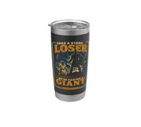 Grab a Stone Loser David Goliath Funny Christian Stainless Steel Insulated Tumbler