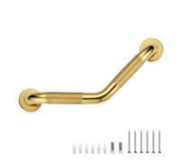 Grab Bars for Bathtubs and Showers- 1-1/4 x 16 Angled Shower Grab Bar for Seniors Knurled Stainless Steel Handicap Grab Bars for Wall (Gold, 1 Pack)