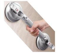 Grab Bars for Bathtubs and Showers, 18.5-inch Upgraded Safety Suction Grab Bar for Shower, Tools-Free Installation for Bathroom Wall, Shower Handles for Elderly with Enlarged Suction Cup - Silver