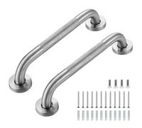 Grab Bars for Shower, 2 Pack 12-Inch Anti Slip Shower Handles for Elderly, Safety Shower Grab Bar, Stainless Steel Handicap Grab Bars for Bathroom,Toilet (Brushed Nickel, 1" Diameter)