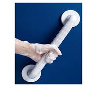 Grab Bars Handicap Straight White Bumped Non-Slip Plastic Surface Bathroom Handrail Bathtub Mounted Assist Safety Hand Support Rails